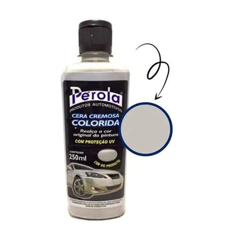 Cera Automotiva Cremosa Colorida UV Carro 250ml PEROLA Cera