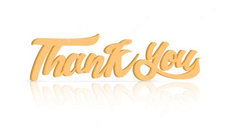 Premium Vector Thank You 3d Calligraphy Font Vector Text In Orange Color