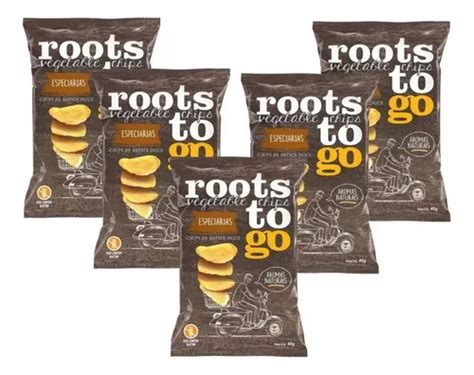 Roots To Go Kit C 5 Chips De Batata Doce Especiarias 45g Mercadolivre