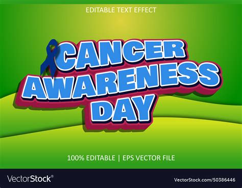 Cancer awareness day with cartoon style editable Vector Image