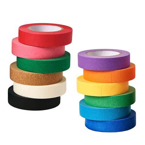 Huaziz 12 Rollen Farbiges Klebeband Regenbogenband Tape Set Masking