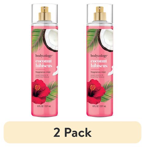 2 Pack Bodycology Coconut Hibiscus Body Mist 8 Floz