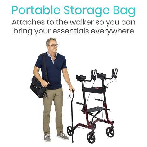 Vive Mobility Upright Rollator Walker For Seniors With Seat And