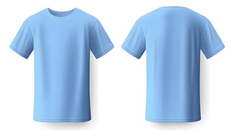 Premium Photo Blue Tshirt Front And Back On Isolate White Background