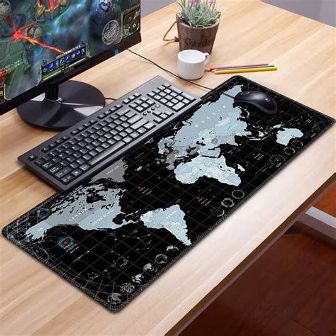 Tk Carte Du Monde Extra Grand Gamer Tapis De Souris Gamer Pour