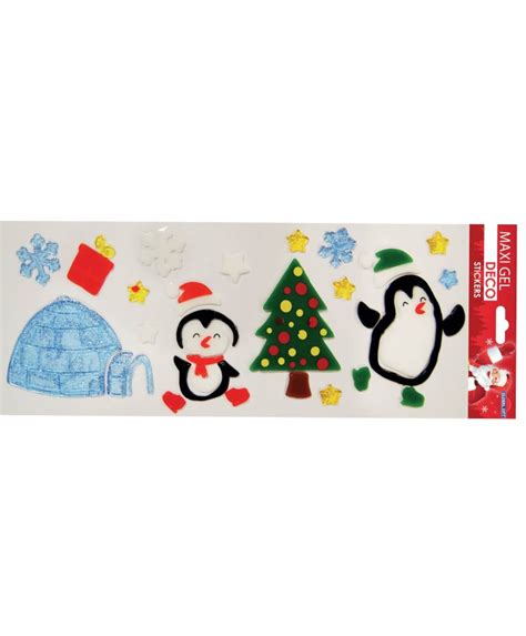 Pegatinas navideñas de gel para ventanas Pingüinos patinando