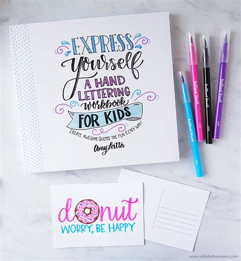 Hand Lettered Postcards With Free Printable Template Artsy Fartsy Mama