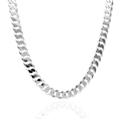 Solid Sterling Silver Mm Cuban Chain Necklace Wjd Exclusives