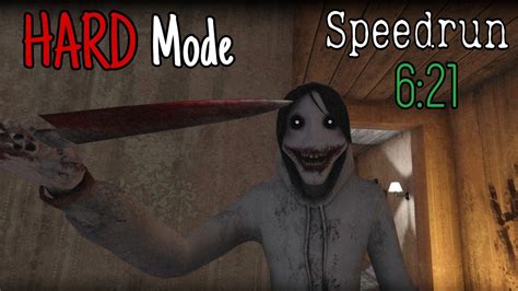 Jeff The Killer Horror Game Speedrun On Hard Mode Youtube