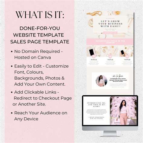 Virtual Assistant Website Template Canva Canva Website Done Etsy