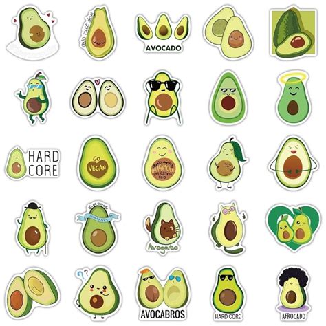 50 PCs Avocado Stickers | Etsy