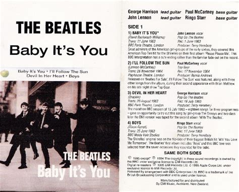 The Beatles - Baby It's You (1995, Cassette) | Discogs