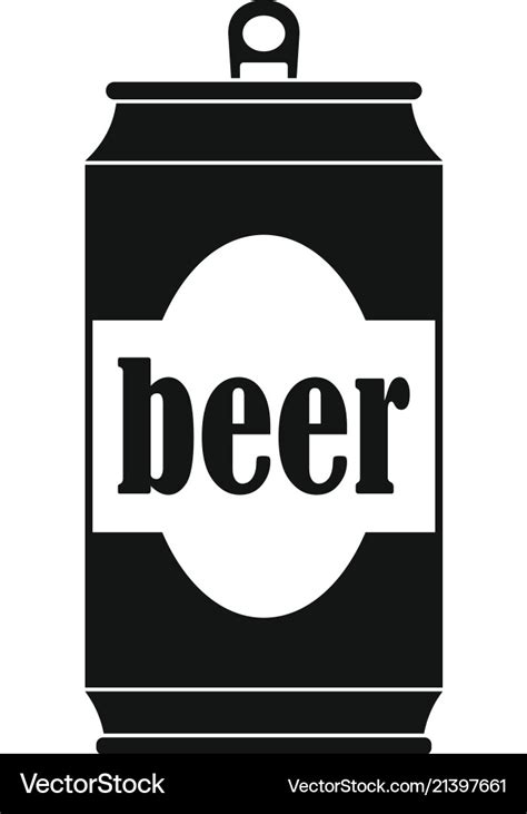 Beer can icon simple style Royalty Free Vector Image