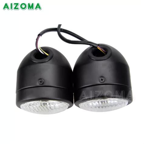 Black Twin Headlight Motorcycle Naked Bike Double Dual Lamp For Cafe