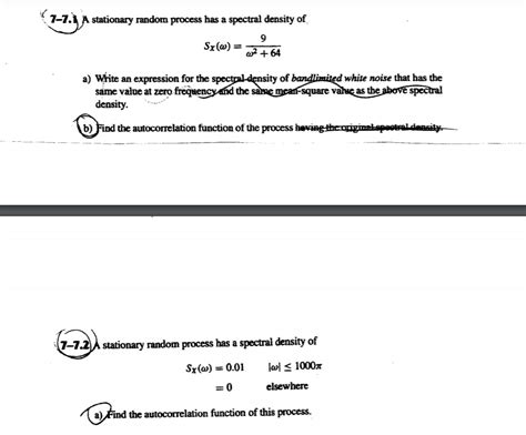 Solved 7 7 A Stationary Random Process Has A Spectral Chegg