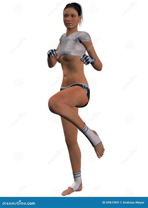 Kick Boxing Poses Stock Illustration Illustration Of Body 6961969