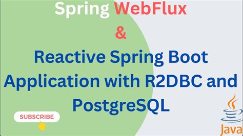 Spring Webflux R2dbc Curd Operations Reactive Spring Boot