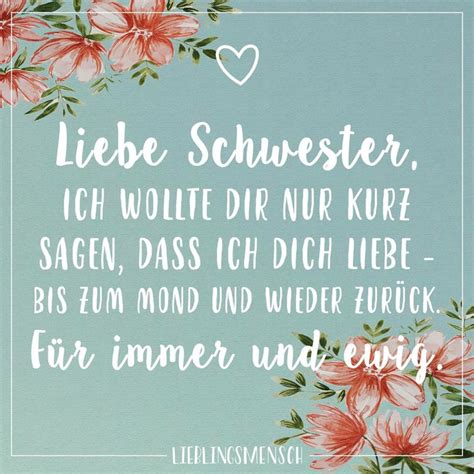 F R Meine Liebe Schwester Spr Che Geschwisterliebe F R Immer Und