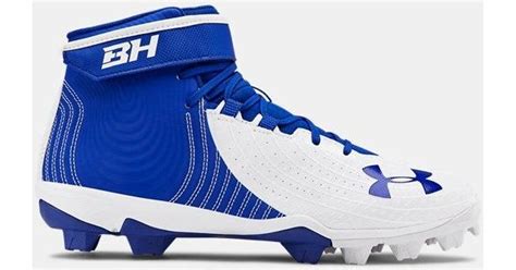 Under Armour Synthetic Ua Harper 4 Mid Rm Baseball Cleats In Blue For