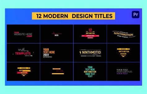 Modern Titles Animation Premiere Pro Template Premiere Pro Templates