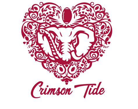 Heart Alabama Crimson Tide Svg Sport Logo Alabama Crimson Ti Inspire Uplift