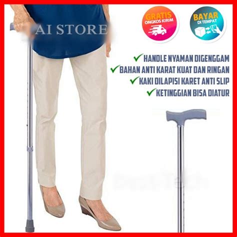 Jual Tongkat Stainless Kaki Tongkat Jalan Orang Tua Alat Bantu Jalan