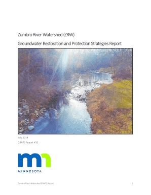 Fillable Online Zumbro River Watershed Groundwater Restoration And