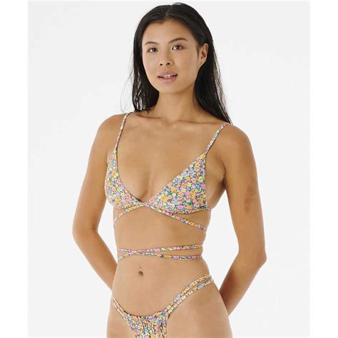 Rip Curl Afterglow Floral Wrap Triangle Bikini Top Multicolor Dressinn