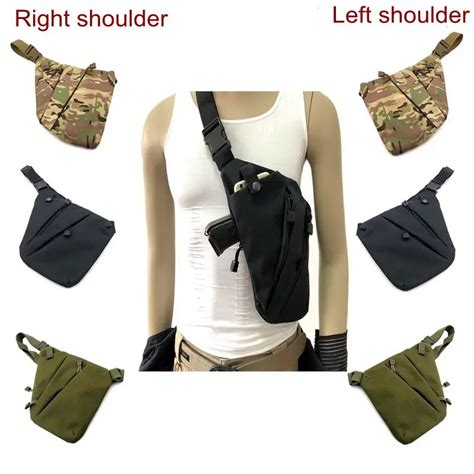 Tactical Chest Shoulder Bag Left Right Shoulder Concealed Gun Carry Holster Pouch Outdoor Anti