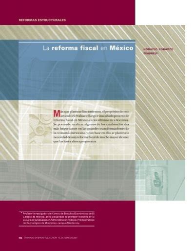 La Reforma Fiscal En México Revista De Comercio Exterior