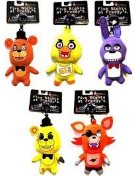 Five Nights At Freddy's Plush Clips Set Foxy Freddys Backpack Bling ...