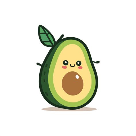 Aguacate Fruta Kawaii Dise O Vector Logo Vector En Vecteezy