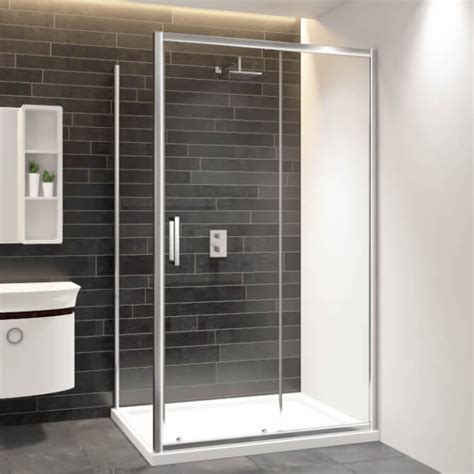 In8 V2 1200mm Sliding Shower Door And 900 Side Panel Chrome