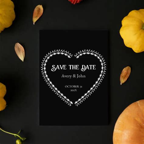 Black And White Gothic Minimalistic Save The Date Invitation Zazzle