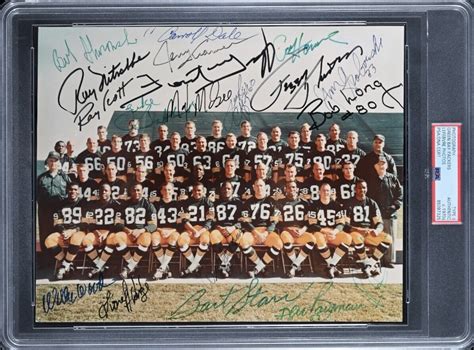 1966 Green Bay Packers Autographed Auto Team Photo 8x10 Type 2 Bart