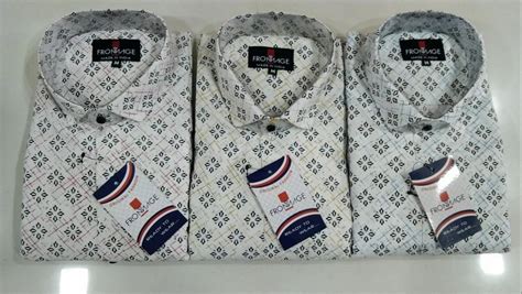 Formal Dotted Print Men Cotton Printed Casual Wear Shirts Full Sleeves