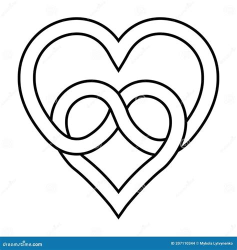 Illustration About Knot Of Two Hearts Symbol Of Eternal Love Vector