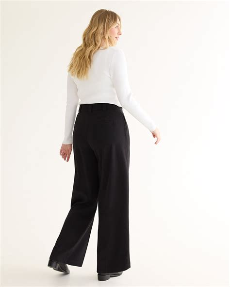 Pantalon Jambe Large Et Taille Haute Coupe Courbes L Intemporelle