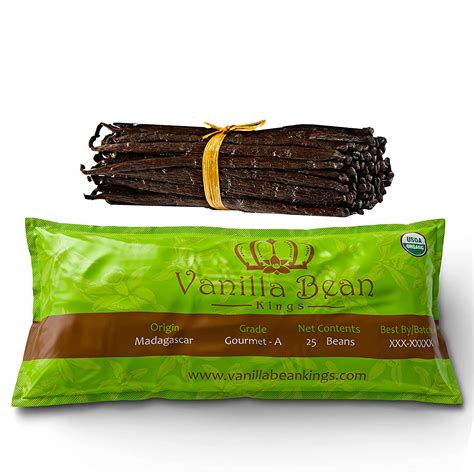 25 Organic Madagascar Vanilla Beans Whole Grade A Vanilla Pods For