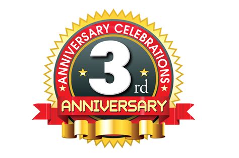 3rd Anniversary Logo Template With Red Ribbon Naveengfx