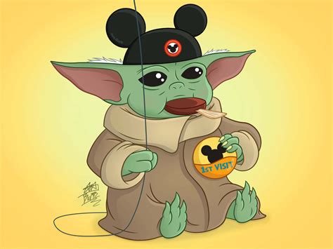 100 Baby Yoda Cartoon Wallpapers