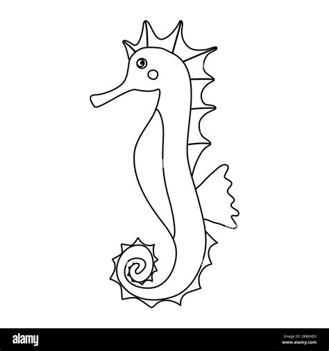 Cute Seahorse Outline