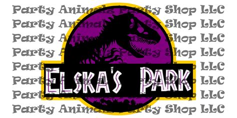 Large Printable Custom Name Jurassic Park Banner Instant Etsy