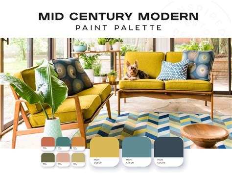 Mid Century Modern Palette, Interior Paint Colors, Interior Color ...