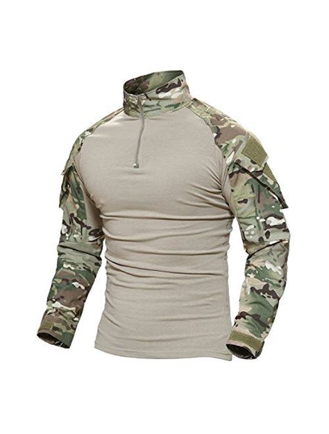 Buy MAGCOMSEN Men S Tactical Military Shirts 1 4 Zip Long Sleeve Camo