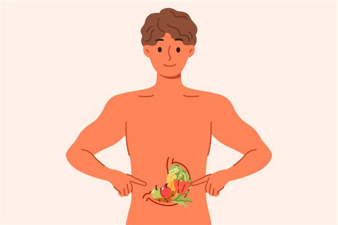 hombre recomienda sano dieta puntos a vegetales dentro estómago