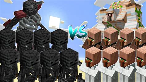 Minecraft Wither Skeleton Mutant Mobs Vs Villager Mutant Mobs Fight