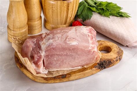 Premium Photo Raw Uncooked Pork Meat Loin