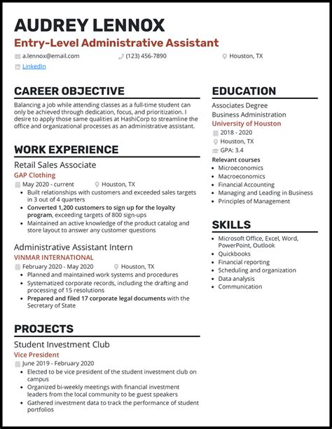 Administrative Assistant Job Description Resume 5 Real Entry Level