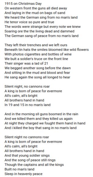 Silent Night Christmas Truce 1914 Composed By Cormac Mcconnell